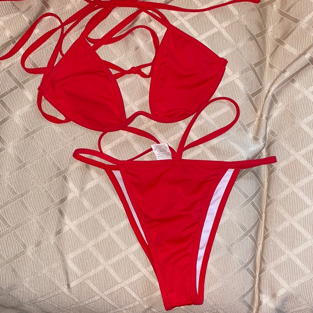 Red PrettyLittleThing Bikini Set